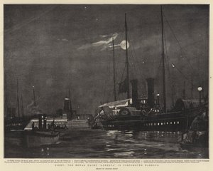 Yö, Royal Yacht Alberta Portsmouthin satamassa tekijältä Charles Edward Dixon