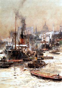 Thames St Paulsin alapuolella tekijältä Charles Edward Dixon