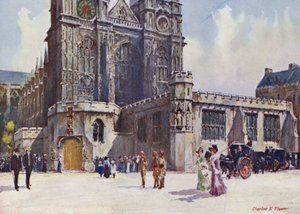 Westminster Abbey, jossa kuningas Edward VII ja kuningatar Alexandra laskeutuivat tekijältä Charles Edwin Flower