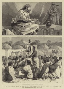 Amiraali Sir W Hewettin Abessinian kuningas Johnin suurlähetystön kanssa tekijältä Charles Edwin Fripp