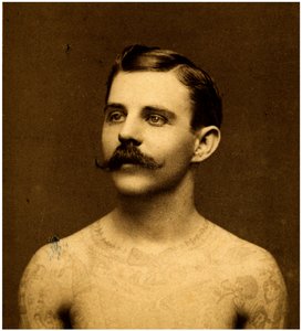 Frank Howard tatuoitu mies, n. 1900 (kaappikortti)