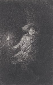 Mies luolassa, 1842. tekijältä Charles Emile Jacque