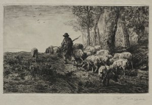 Sikalauma tekijältä Charles Emile Jacque