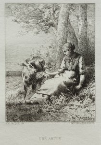 Kiintymys. tekijältä Charles Emile Jacque