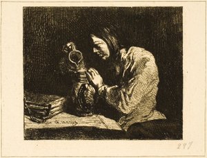 Miehen rintakuva tekijältä Charles Emile Jacque