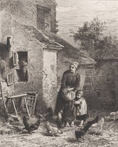 Pihan kulma, 1864. tekijältä Charles Emile Jacque