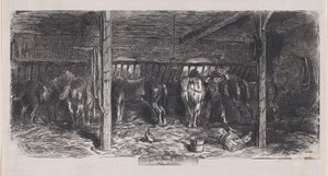 Joulukuuta Album of Rustic Subjects, 1859. tekijältä Charles Emile Jacque
