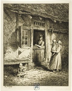 Sisäänkäynti talonpojan taloon tekijältä Charles Emile Jacque