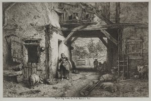 Maatilan sisustus tekijältä Charles Emile Jacque
