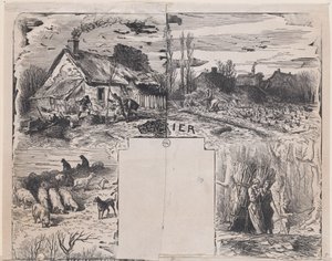Helmikuu, Album of Rustic Subjects, 1859. tekijältä Charles Emile Jacque