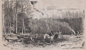 Helmikuu, Album of Rustic Subjects, 1859. tekijältä Charles Emile Jacque