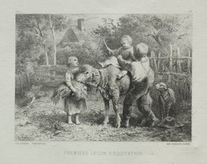 Ensimmäinen ratsastustunti. tekijältä Charles Emile Jacque