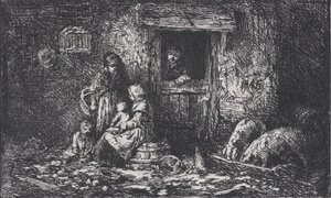 Portti tilalle, n. 1850. tekijältä Charles Emile Jacque