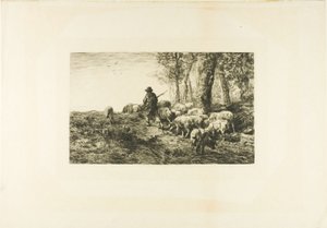 Sikalauma sikapaimen kanssa tekijältä Charles Emile Jacque
