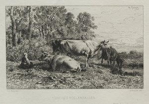 Hollannin lehmät tekijältä Charles Emile Jacque