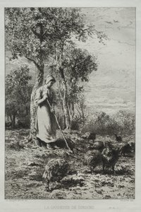 Kalkkunoiden vartija tekijältä Charles Emile Jacque