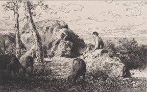 Tuhlaajapoika, n. 1868. tekijältä Charles Emile Jacque