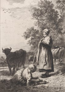 Little Milkmaids, 1864. tekijältä Charles Emile Jacque