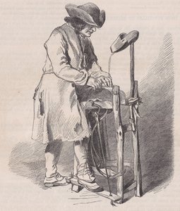 Louvre-museo, piirustuskokoelma, Le Remouleur, kirjoittanut Watteau, Magasin Pitto..., n. 1852. tekijältä Charles Emile Jacque