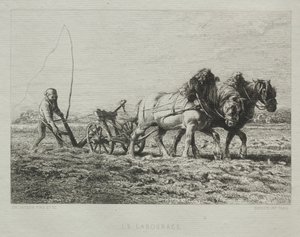 Kyntö tekijältä Charles Emile Jacque