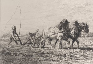Kyntö, 1864. tekijältä Charles Emile Jacque