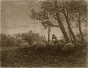 Runollinen hämärä tekijältä Charles Emile Jacque