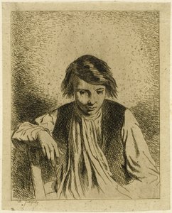 Istuva poika tekijältä Charles Emile Jacque