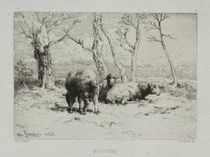 Lampaat, 1868. tekijältä Charles Emile Jacque