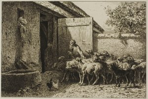 Paimentyttö tekijältä Charles Emile Jacque
