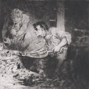 Väärentäjät, 1843. tekijältä Charles Emile Jacque