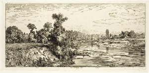 Aligren saari kahdella veneellä tekijältä Charles Emile Jacque