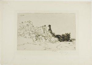 Suuri olkikattoinen mökki, Kercassier tekijältä Charles Emile Jacque