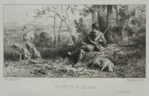 Pikku sikalauma tekijältä Charles Emile Jacque
