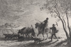 Paluu pelloilta, 1865. tekijältä Charles Emile Jacque
