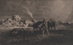 Myrsky, 1865. tekijältä Charles Emile Jacque