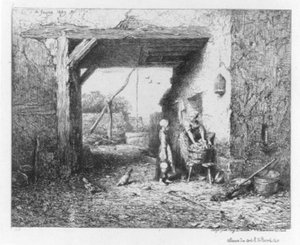 "Pyykkipäivä" tekijältä Charles Emile Jacque