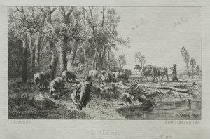 Talvi, 1864. tekijältä Charles Emile Jacque
