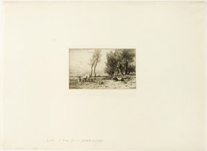 Talvimaisema paimentarin kanssa tekijältä Charles Emile Jacque