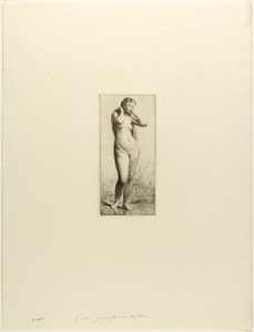 Nuori nainen uimassa tekijältä Charles Emile Jacque