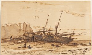 Étretat, 1854. tekijältä Charles Emile Jacque
