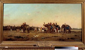 Intialainen metsästys. Charles de Tourneminen (1812-1872) maalaus