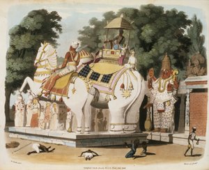 Alkuasukkaat osoittavat kunnioitusta hallitsijalleen, kaiverrus Thomas Medland (1755-1823) 1803