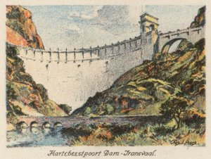 Etelä-Afrikka: Hartebeestpoortin pato, Transvaal (värilitro). tekijältä Charles Ernest Peers
