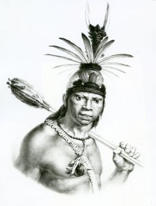 Päällikkö Camacan Montoyo Jean Baptist Debretin teoksesta Pittoresque and Historical Trip to Brasilian, 1834 tekijältä Charles Etienne Pierre Motte