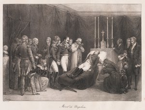 Napoleonin kuolema 1800-luvun alussa tekijältä Charles Etienne Pierre Motte