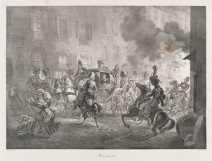 Infernal Machine, 1800-luvun alku (litho) tekijältä Charles Etienne Pierre Motte