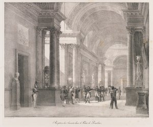Savantien vastaanotto, 1800-luvun alku (litho) tekijältä Charles Etienne Pierre Motte