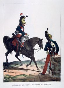 12. dragoonien rykmentin univormu, Ranska, 1823.