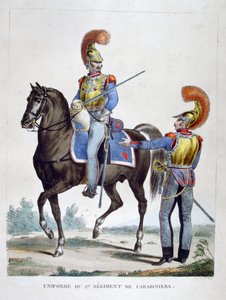 1. Carabiniers rykmentin univormu, Ranska, 1823.