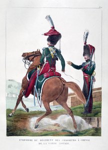 Ranskan kuninkaallisen kaartin ratsastajarykmentin univormut, 1823.